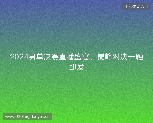 2024男单决赛直播盛宴，巅峰对决一触即发