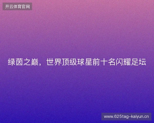 绿茵之巅，世界顶级球星前十名闪耀足坛