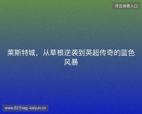 莱斯特城，从草根逆袭到英超传奇的蓝色风暴